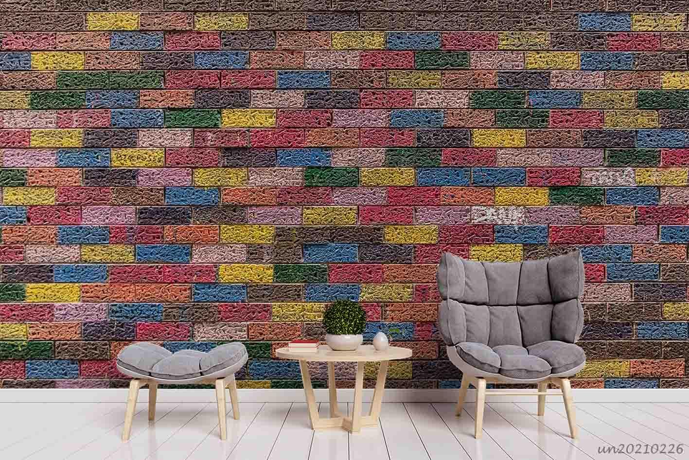 3D Colorful Brick Texture Wall Mural Wallpaper LQH 82- Jess Art Decoration
