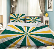 3D Abstract Radial Green Yellow Quilt Cover Set Bedding Set Duvet Cover Pillowcases LXL- Jess Art Decoration