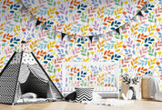 3D Watercolor Colorful Leaf Wall Mural Wallpaper GD 4774- Jess Art Decoration