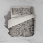 3D Grey Stone Brick Wall Quilt Cover Set Bedding Set Pillowcases 253- Jess Art Decoration
