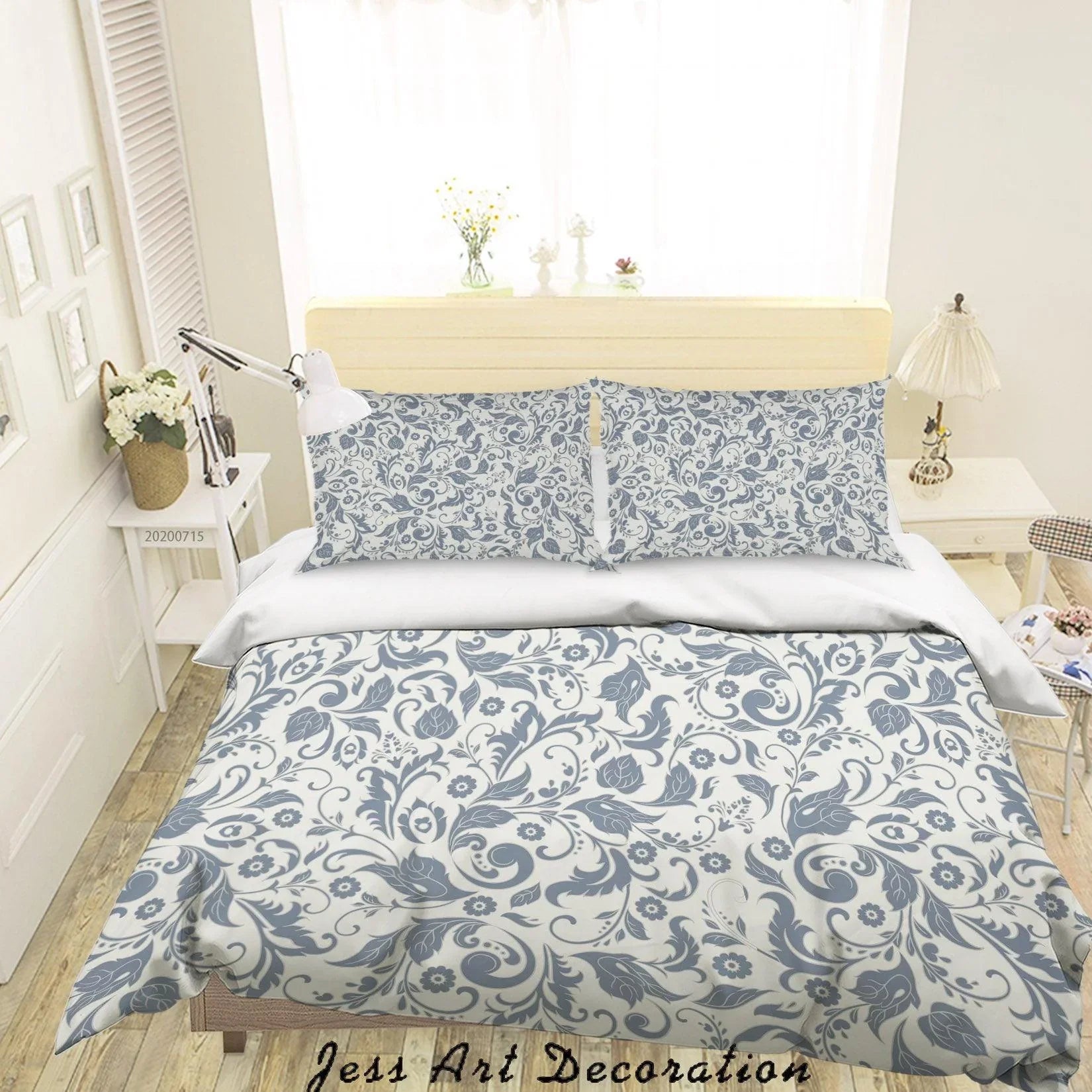 3D Colourful Plant Leaves Floral Pattern Quilt Cover Set Bedding Set Duvet Cover Pillowcases WJ 3881- Jess Art Decoration