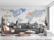 3D Hand-painted Abstract Map World Wall Mural Wallpaper SWW4964- Jess Art Decoration