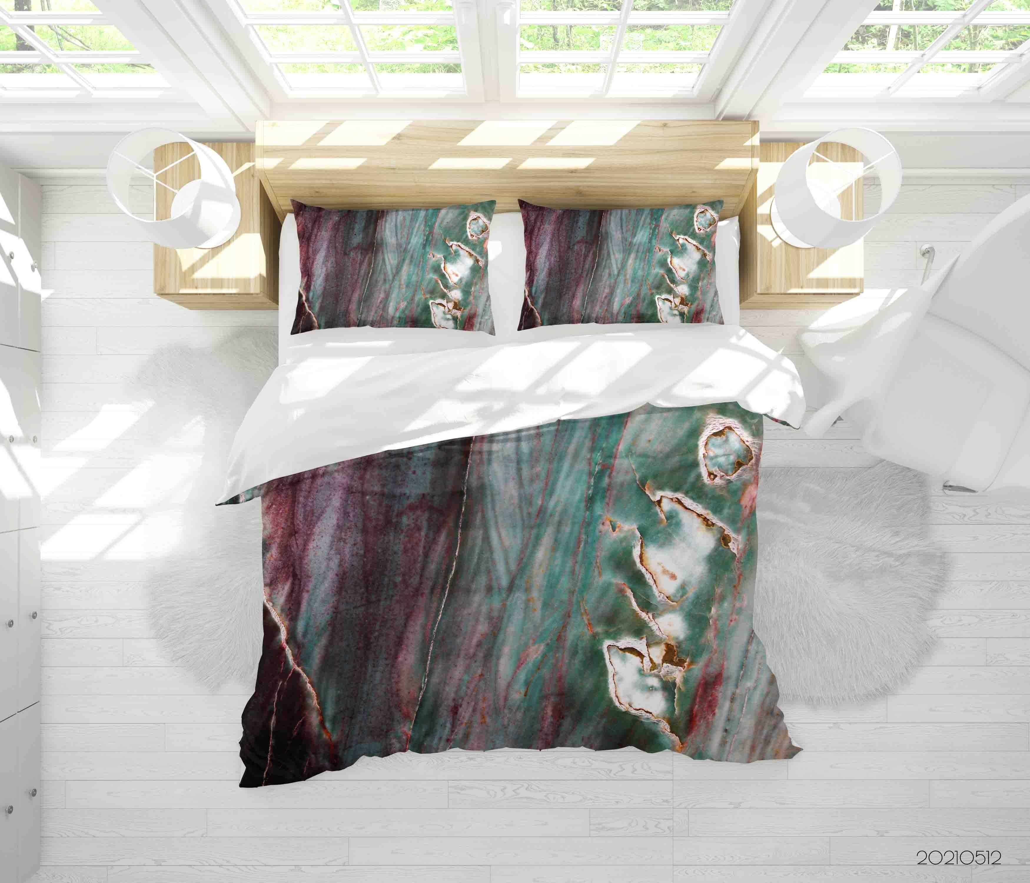 3D Abstract Marble Texture Quilt Cover Set Bedding Set Duvet Cover Pillowcases 255- Jess Art Decoration
