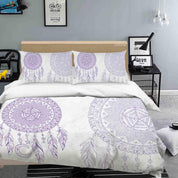 3D Purple Feather Dreamcatcher Quilt Cover Set Bedding Set Duvet Cover Pillowcases LXL- Jess Art Decoration