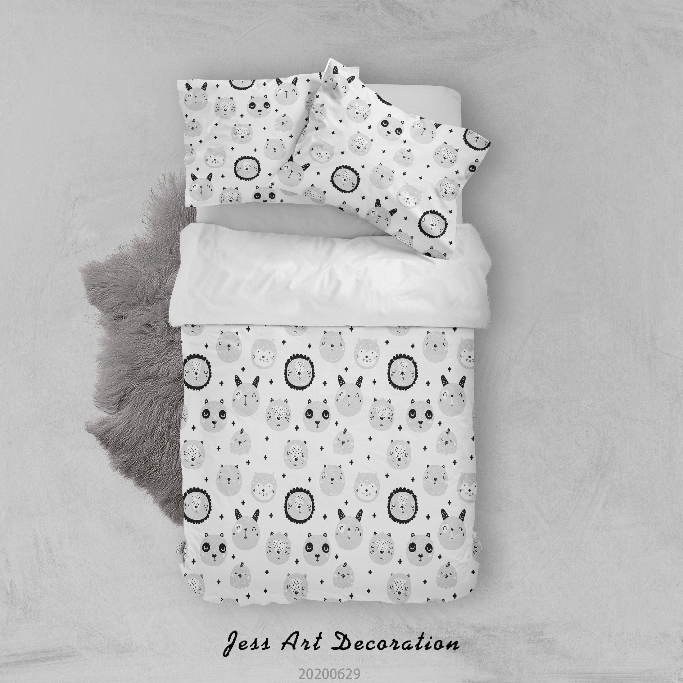 3D Gray Animal Quilt Cover Set Bedding Set Duvet Cover Pillowcases SF72- Jess Art Decoration