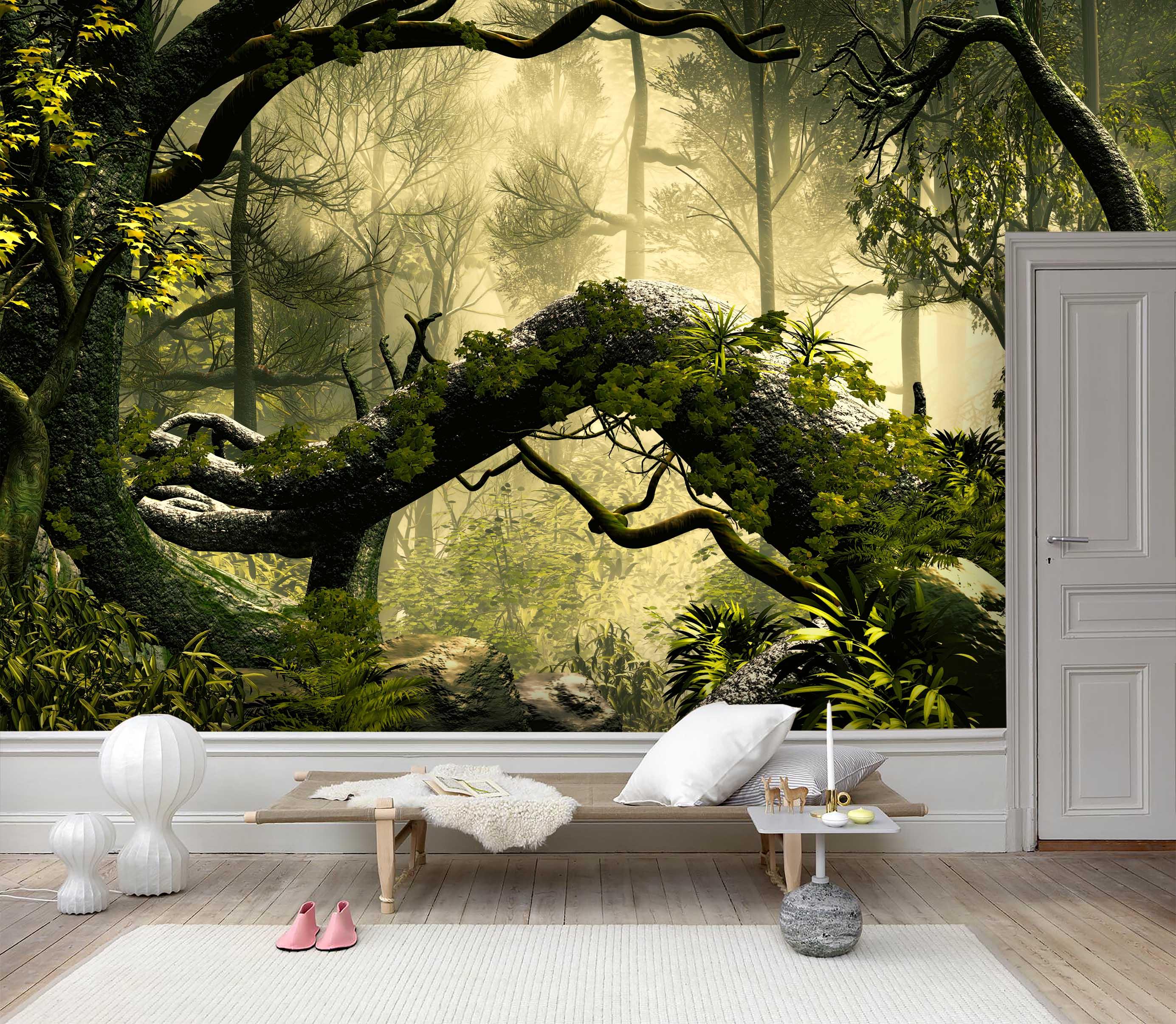 3D Jungle Sunrise Wall Mural Wallpaper 41- Jess Art Decoration