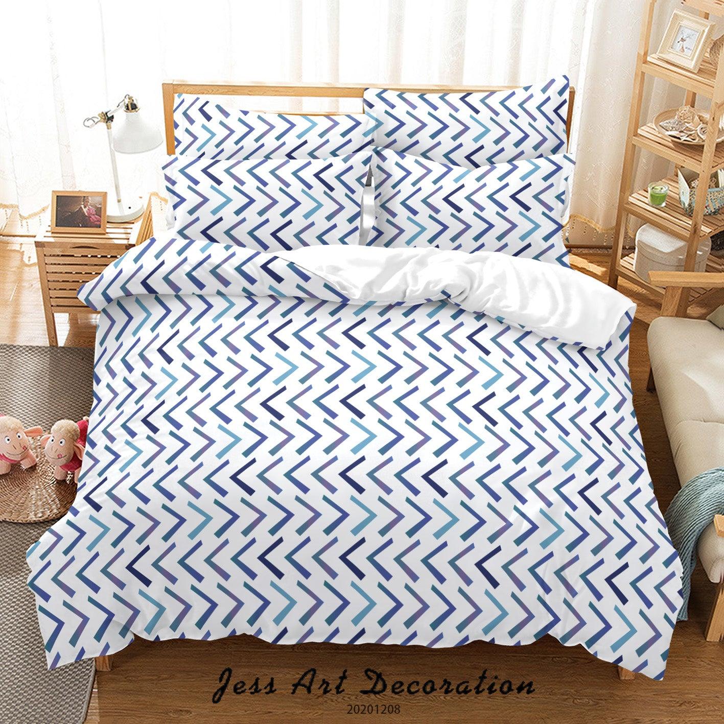 3D Abstract Blue Pattern Quilt Cover Set Bedding Set Duvet Cover Pillowcases LXL- Jess Art Decoration