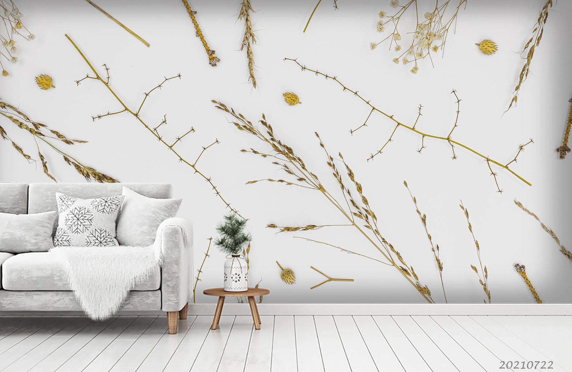 3D Dried Flowers Wall Mural Wallpaper LQH 78- Jess Art Decoration