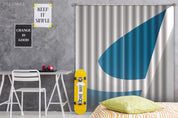3D Abstract Geometric Blue White Pattern Curtains and Drapes GD 598- Jess Art Decoration