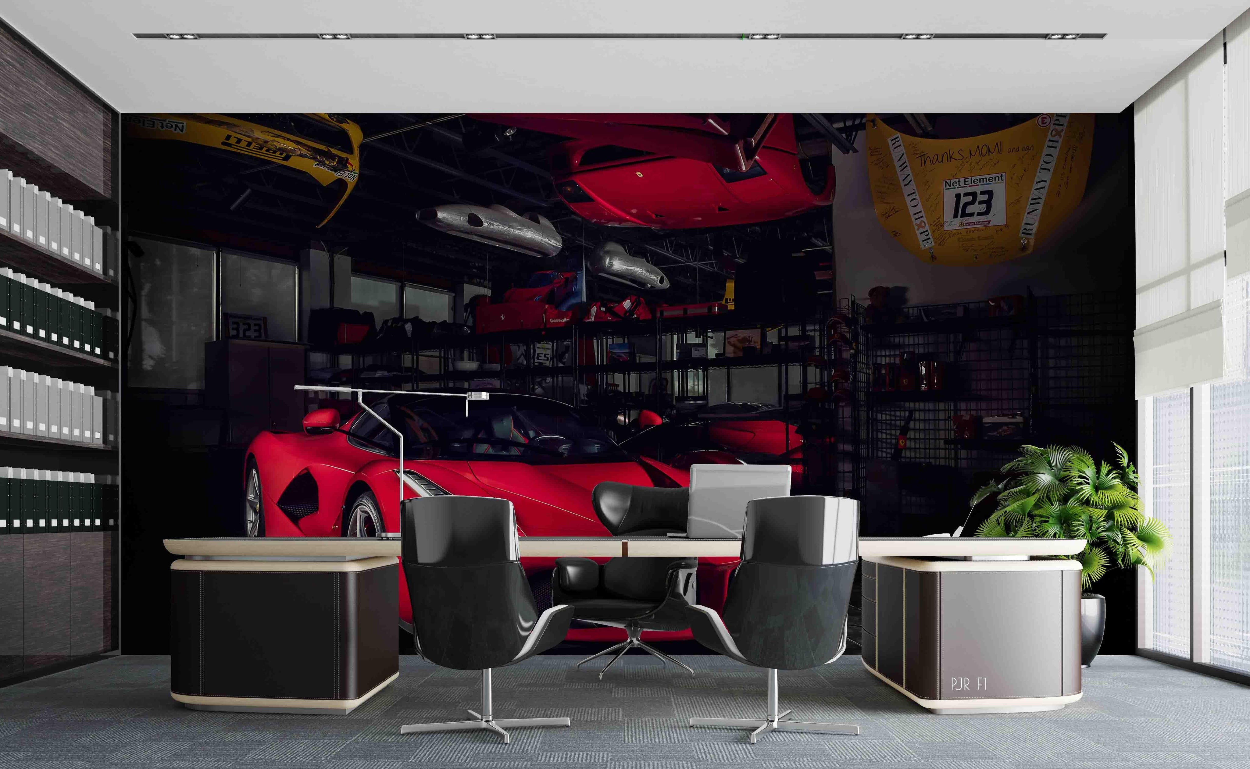 3D Morden Red Car Wall Mural Wallpaper WJ 2055- Jess Art Decoration