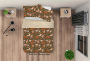 3D Hand Drawn Cat Leaves Quilt Cover Set Bedding Set Duvet Cover Pillowcases WJ 1963- Jess Art Decoration