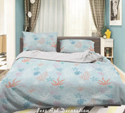 3D Flat Coral Pattern Quilt Cover Set Bedding Set Duvet Cover Pillowcases WJ 6324- Jess Art Decoration
