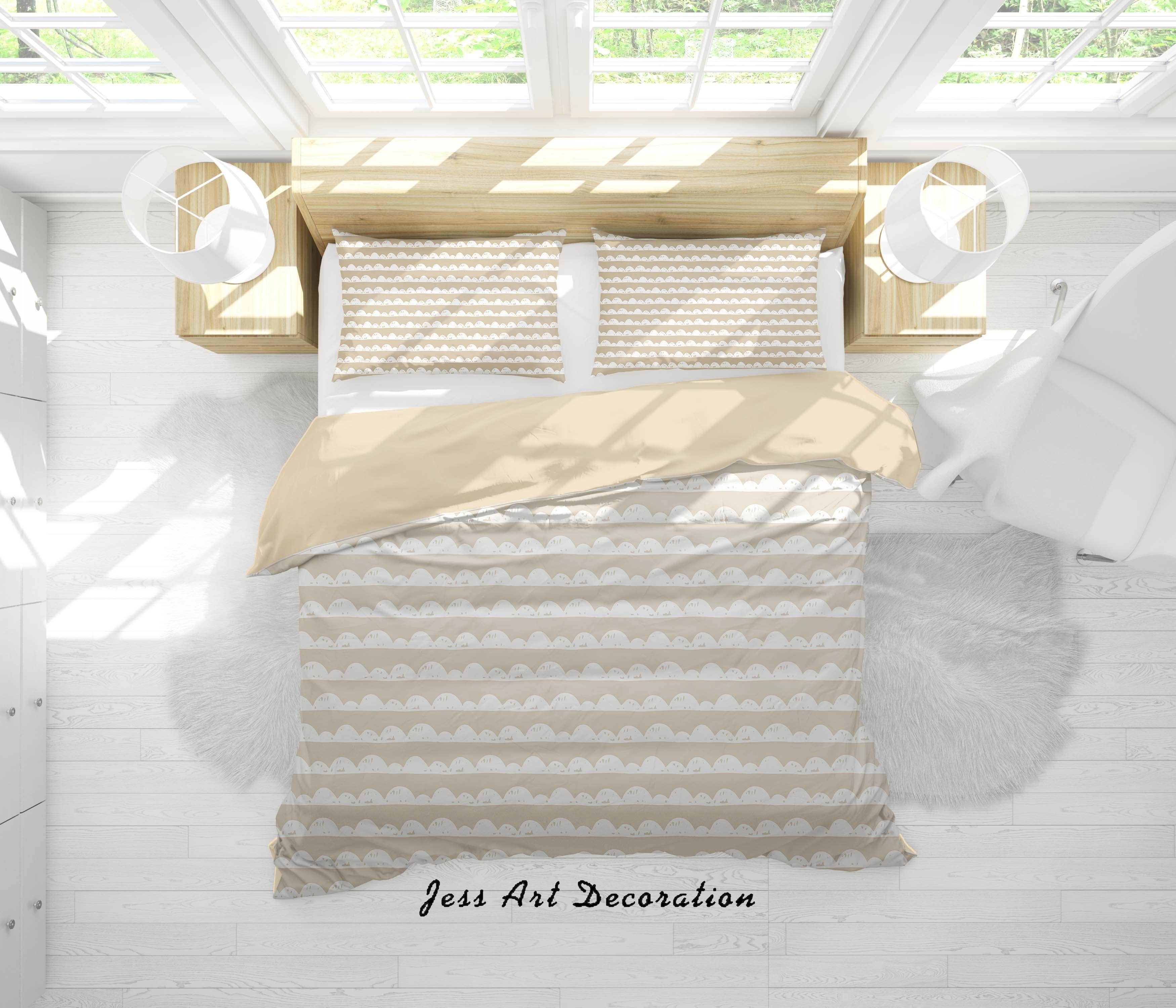 3D Khaki Wave Pattern Quilt Cover Set Bedding Set Duvet Cover Pillowcases SF61- Jess Art Decoration