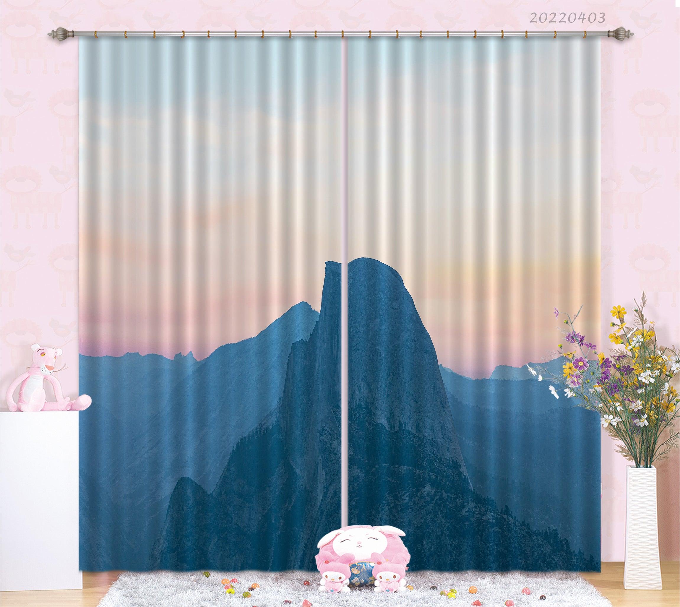 3D Landscape Mountain Peak Sunset Curtains and Drapes GD 3339- Jess Art Decoration