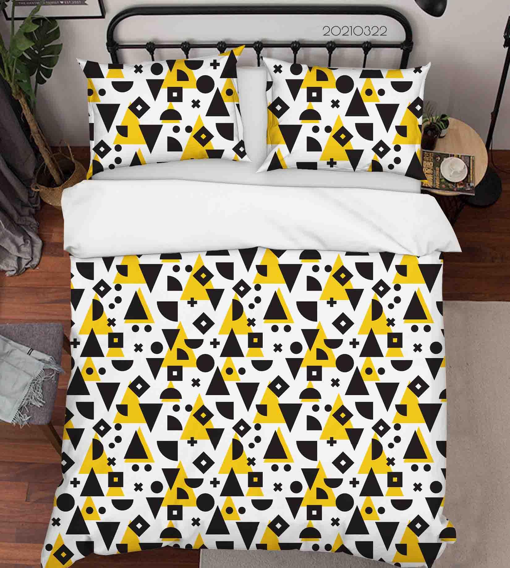 3D Abstract Geometric Pattern Quilt Cover Set Bedding Set Duvet Cover Pillowcases 11LQH- Jess Art Decoration