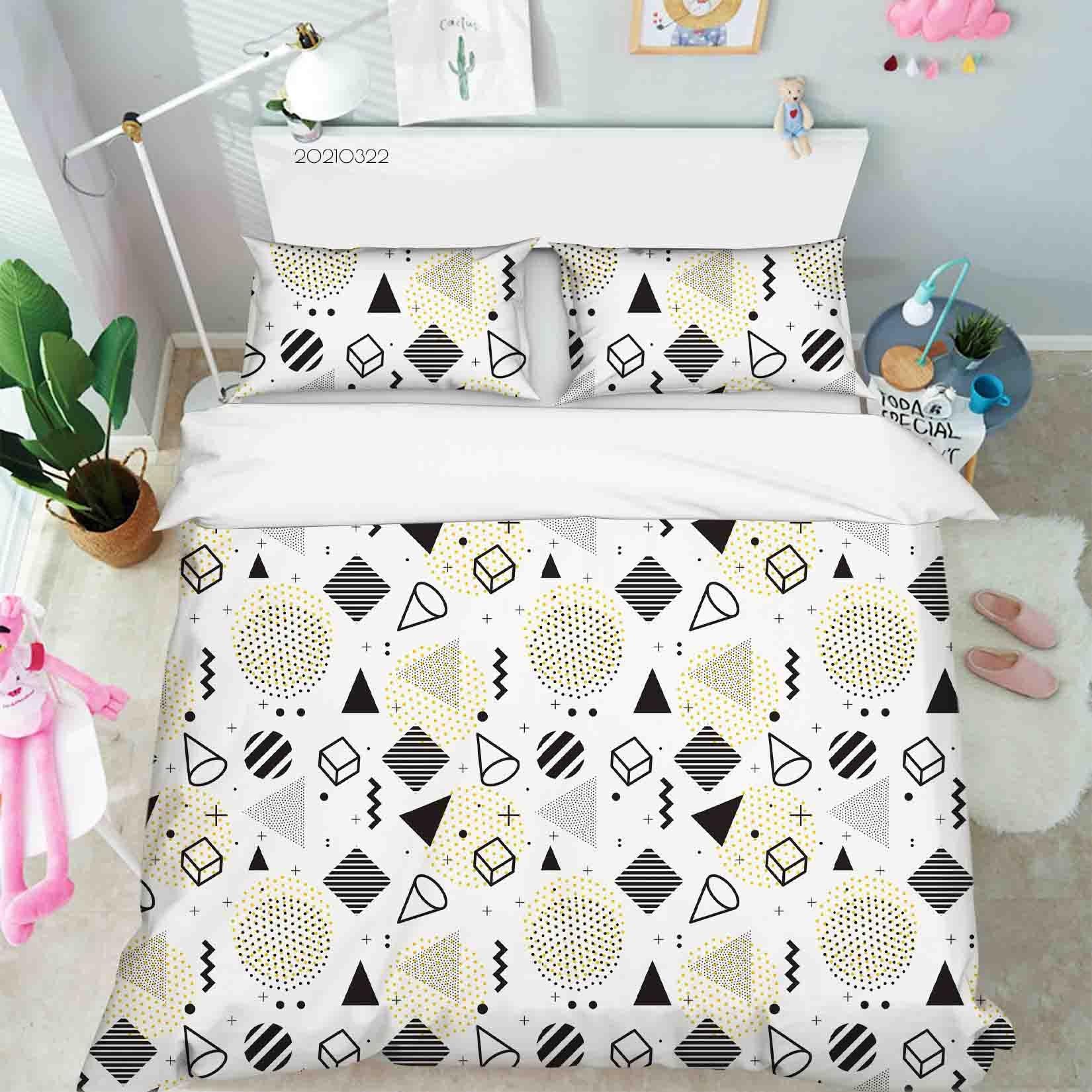 3D Abstract Geometric Pattern Quilt Cover Set Bedding Set Duvet Cover Pillowcases 21 LQH- Jess Art Decoration