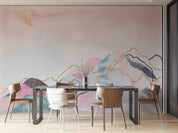 3D Watercolor Pink Mountain Wall Mural Wallpaper SWW 2- Jess Art Decoration