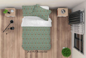 3D Abstract Green Floral Quilt Cover Set Bedding Set Duvet Cover Pillowcases 306- Jess Art Decoration