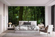 3D Tropical Forest Green Leaf Trunk Wall Mural Wallpaper GD 2680- Jess Art Decoration