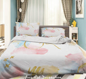 3D Watercolor Geometric Pattern Quilt Cover Set Bedding Set Duvet Cover Pillowcases 3- Jess Art Decoration