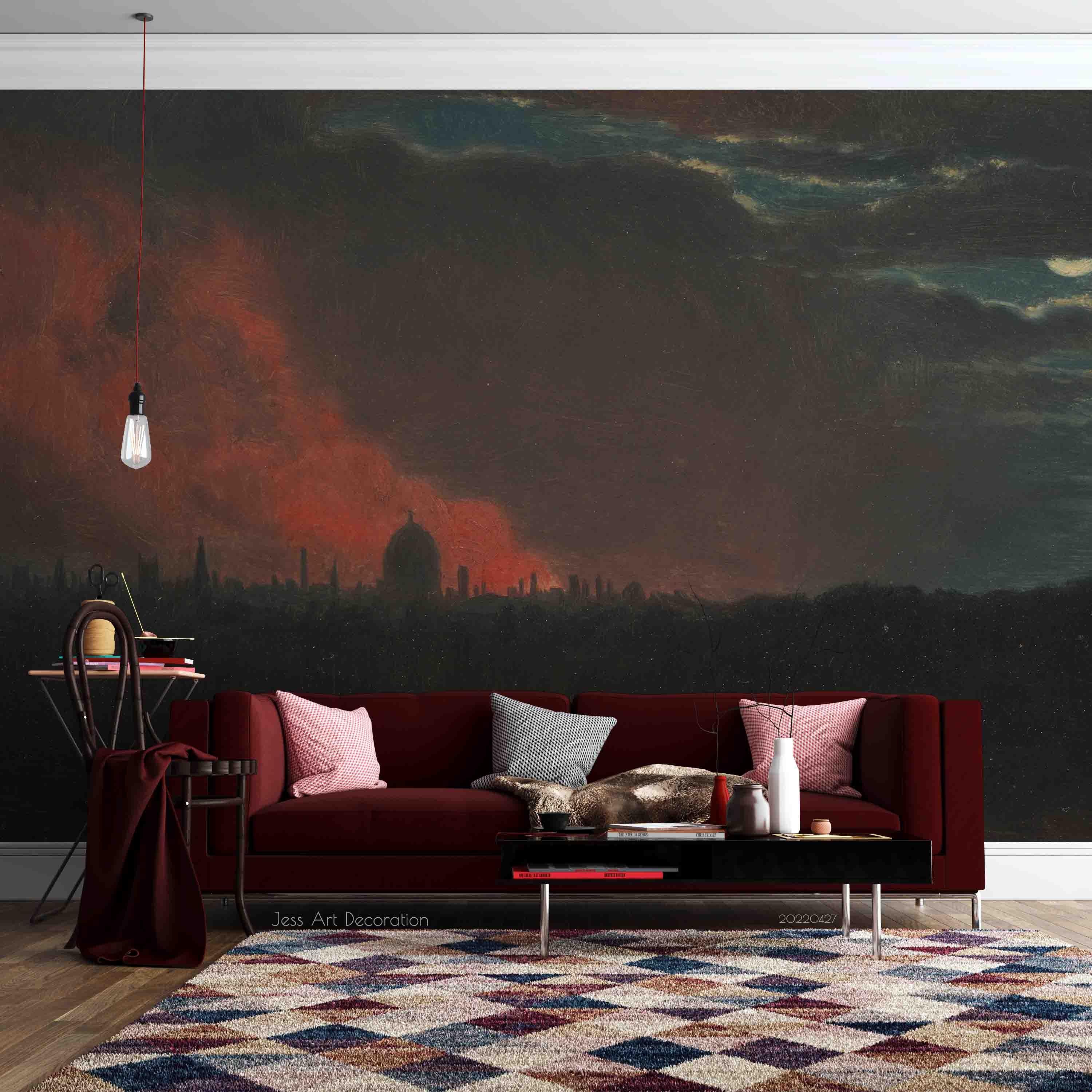 3D Outdoor Dusk Landscape Oil Painting Wall Mural Wallpaper GD 4484- Jess Art Decoration