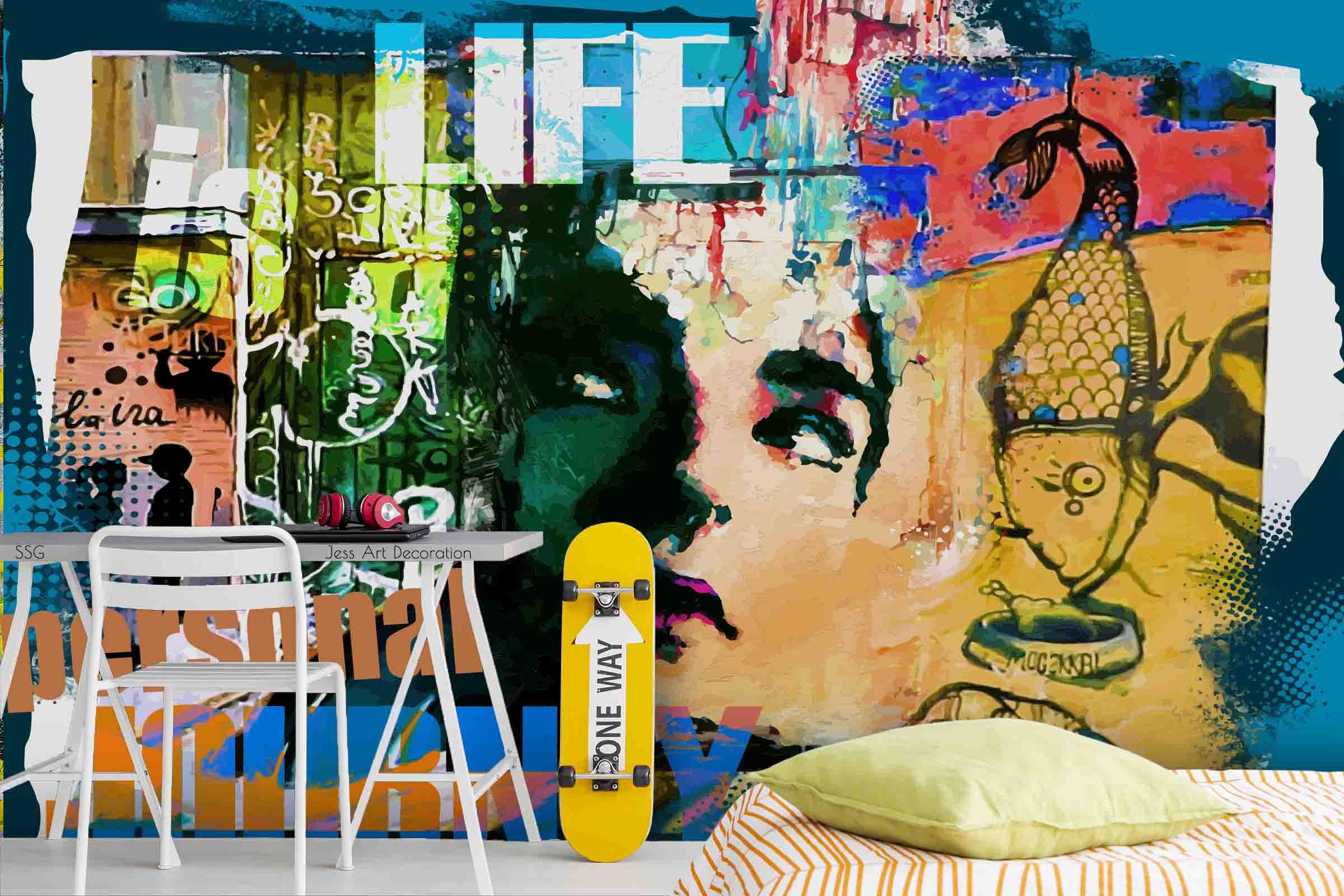 3D Life Abstract Graffiti Wall Mural Wallpaper sww 56- Jess Art Decoration