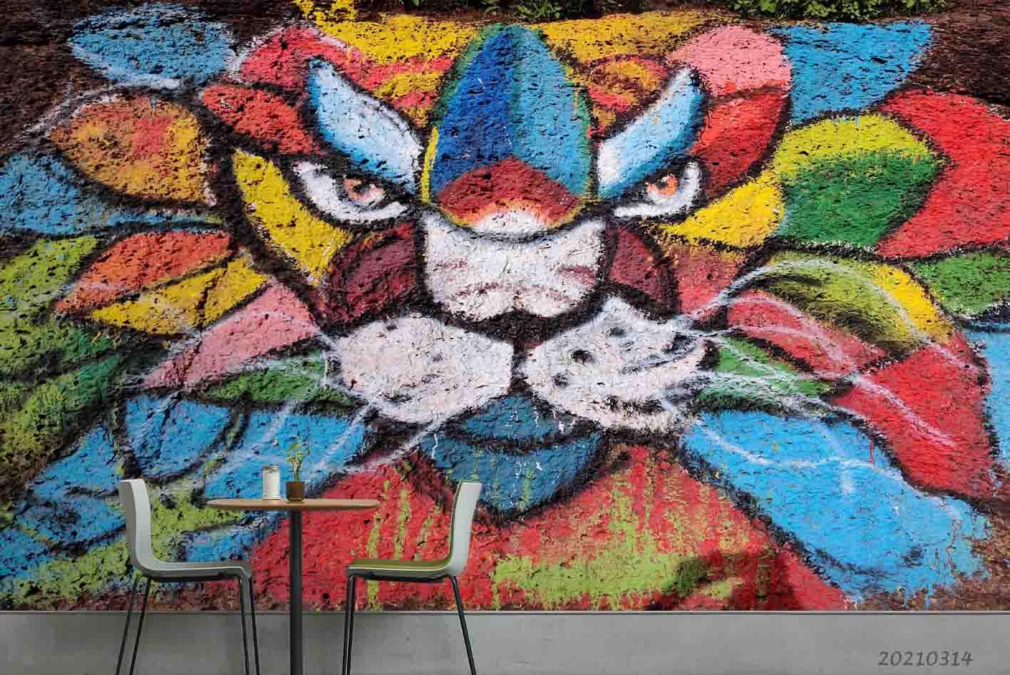 3D Abstract Colored Street Graffiti Wall Mural Wallpaper LQH 222- Jess Art Decoration