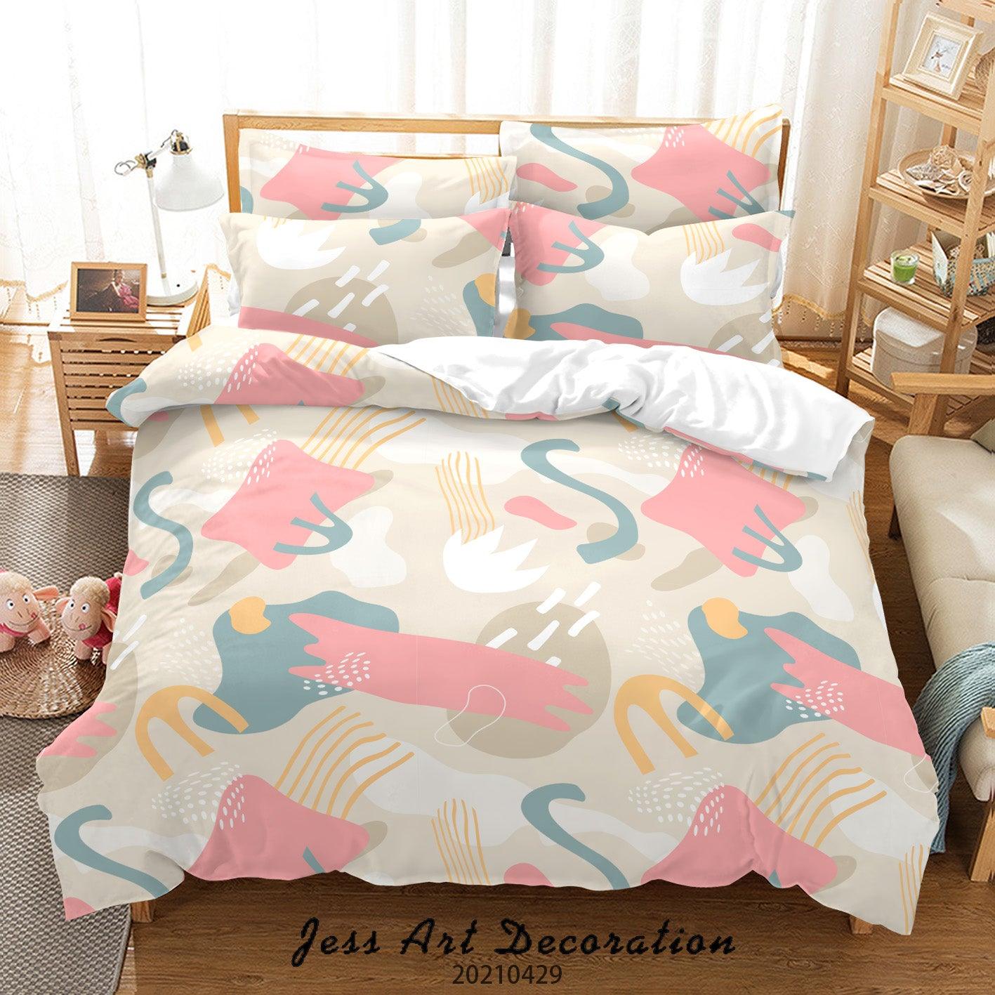 3D Abstract Color Geometry Quilt Cover Set Bedding Set Duvet Cover Pillowcases 25- Jess Art Decoration
