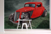3D American Classic Chevrolet Red Car Auto Show Wall Mural Wallpaper GD 3225- Jess Art Decoration
