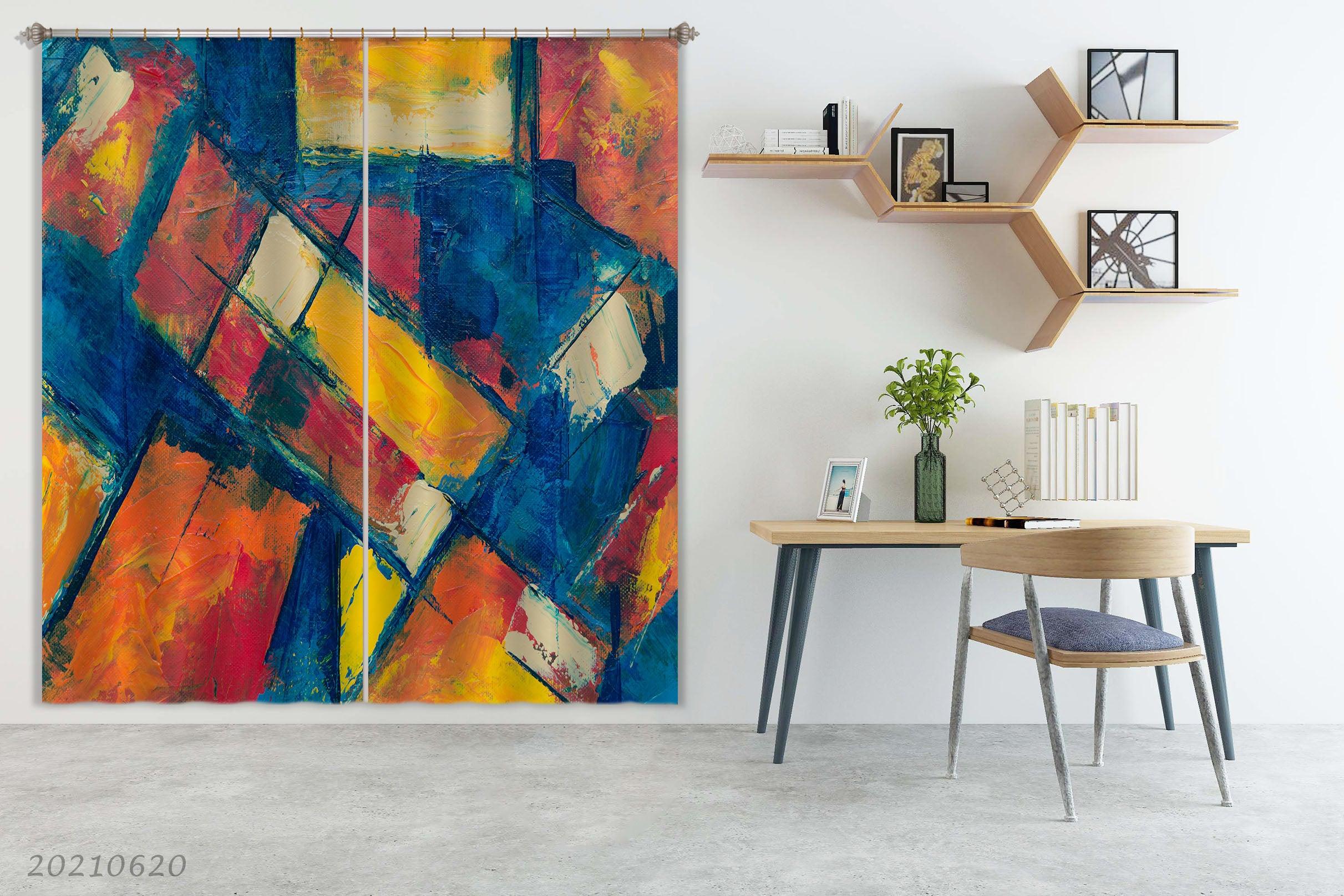 3D Abstract Color Geometric Art Graffiti Curtains and Drapes GD 732- Jess Art Decoration