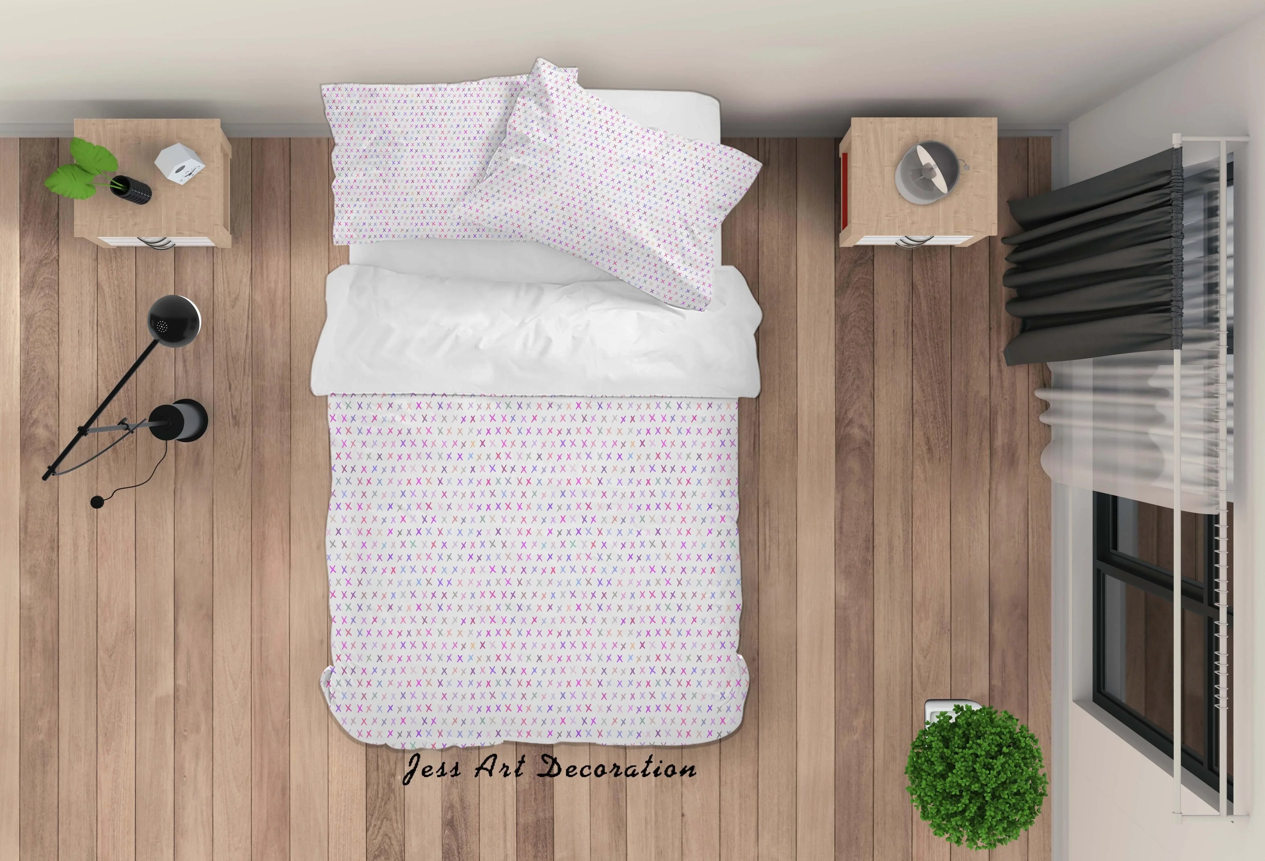 3D Pink Purple Multiplication Sign Quilt Cover Set Bedding Set Duvet Cover Pillowcases SF150- Jess Art Decoration