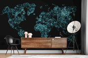 3D Abstract Blue World Map Wall Mural Wallpaper LXL 443- Jess Art Decoration