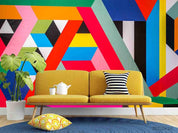 3D  Abstract Art Geometry Bright Color Wall Mural Wallpaper SWW1759- Jess Art Decoration