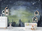 3D Starry Sky Meteor Forest Landscape Wall Mural Wallpaper LQH 159- Jess Art Decoration