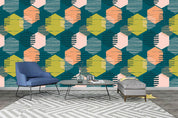 3D Green Hexagon Wall Mural Wallpaper 146- Jess Art Decoration