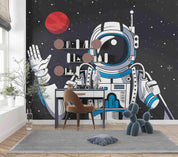 3D Cartoon Astronaut Space cartoon astronaut space mural wall mural wallpaper for kids room - view 3