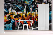 Graffiti Orangutan Alphabet Wallpaper typography graffiti wall mural for teen room or studio - view 3