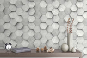 3D silver grey hexagon wall mural wallpaper 12- Jess Art Decoration
