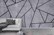 3D Abstract Grey Geometric Marble Wall Mural Wallpaper LQH 244- Jess Art Decoration