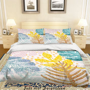3D Colorful Plant Leaves Quilt Cover Set Bedding Set Duvet Cover Pillowcases LXL- Jess Art Decoration