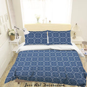 3D Geometric Blue Round Pattern Quilt Cover Set Bedding Set Duvet Cover Pillowcases LXL- Jess Art Decoration
