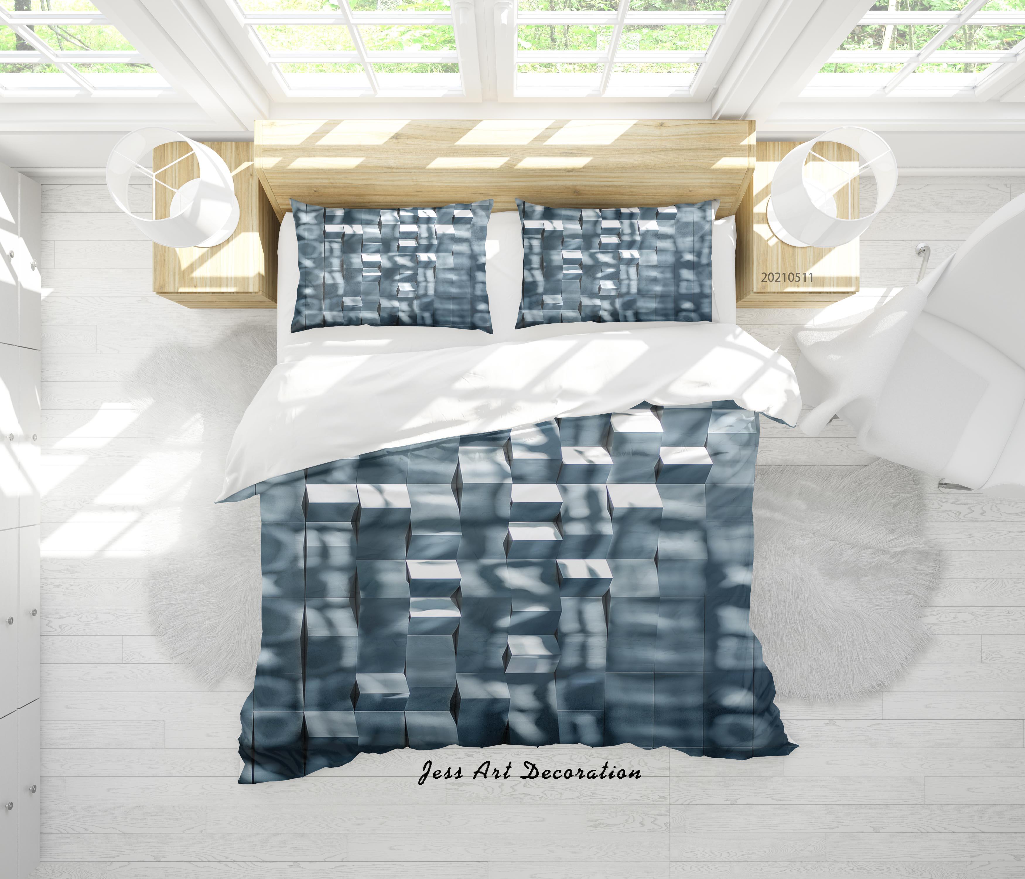 3D Abstract Geometry Square Quilt Cover Set Bedding Set Duvet Cover Pillowcases 597- Jess Art Decoration
