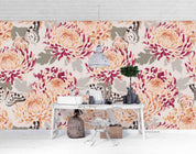 3D Floral Illustration Buttefly Wall Mural Wallpaper LXL 674- Jess Art Decoration