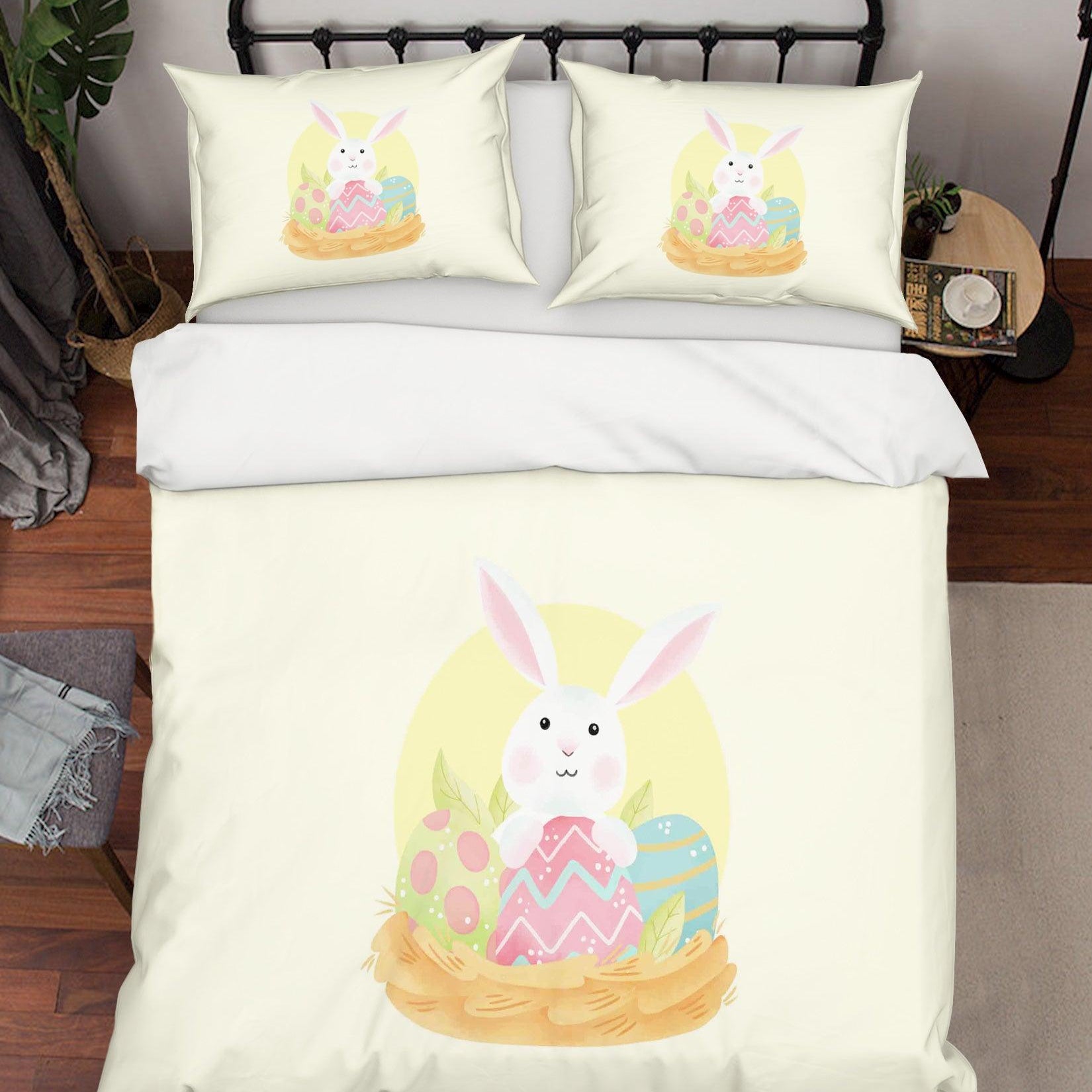 3D Yellow Rabbit Quilt Cover Set Bedding Set Duvet Cover Pillowcases SF03- Jess Art Decoration