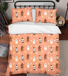 3D Hand Drawn Animal Bear Pink Quilt Cover Set Bedding Set Duvet Cover Pillowcases 119 LQH- Jess Art Decoration