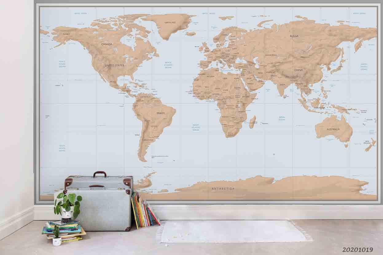 3D Vintage Nautical World Map Wall Mural Wallpaper WJ 9470- Jess Art Decoration