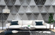 3D Grey Geometric Triangle Wall Mural Wallpaper LQH 320- Jess Art Decoration