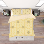 3D Yellow Dot Pattern Circle Stripes Quilt Cover Set Bedding Set Duvet Cover Pillowcases SF29- Jess Art Decoration