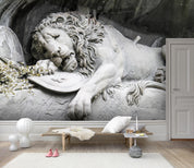 3D Sculpture Lion Wall Mural Wallpaper LQH 91- Jess Art Decoration