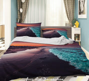 3D Dark Beach Clear Sea Quilt Cover Set Bedding Set Duvet Cover Pillowcases LXL 85- Jess Art Decoration